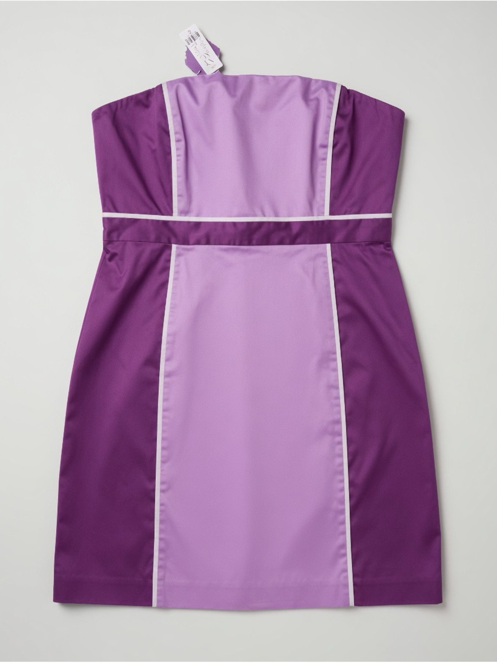 New York & Company Purple Colorblock Strapless Dress Size 16 NWT